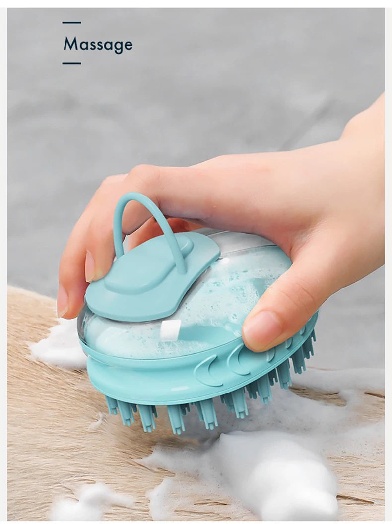 Pet Dog Cat Bath Brush 2-in-1 Pet SPA Massage Comb Soft Silicone Pet Shower Hair Grooming Cmob Dog Cleaning Tool Pet Supplies