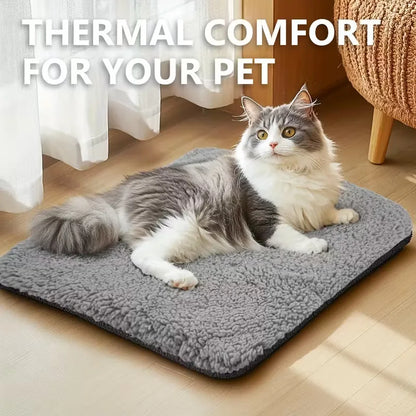 Self-Warming Pet Pad Blanket, Electric-Free Thermal Bed Mat, Anti-Slip for Cats Dogs Winter Warmth Mat Heat Reflecting Core Pad
