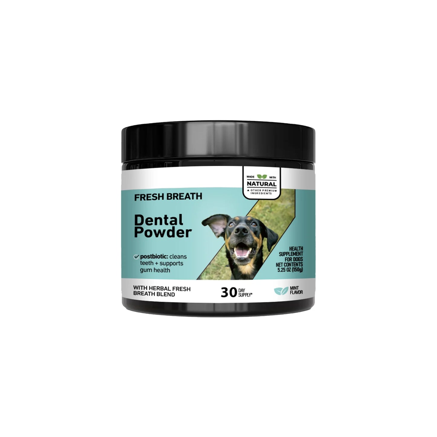 Mint Herbal Pet Teeth Powder - Anti-Tartar Formula for Dogs & Cats, Freshens Breath & Promotes Oral Health Naturally.