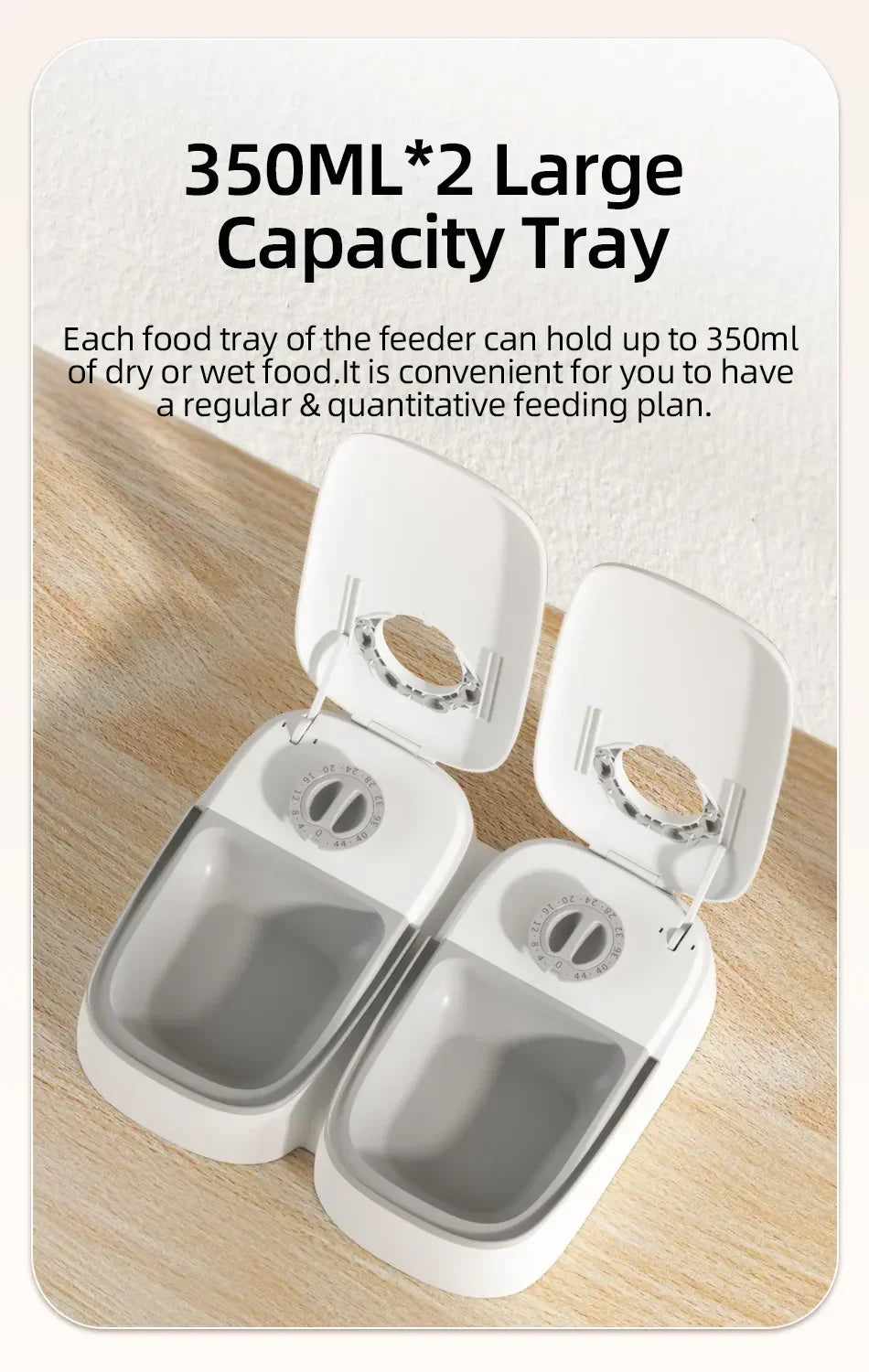 2 Meals Timed Automatic Dog Feeder Dual Bowls Smart Cat Food Dispenser Wet Dry Pet Food Dispenser Pet Feeder Cat Accessories