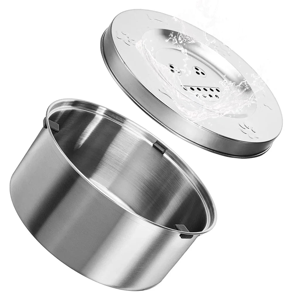 Big Capacity Stainless Steel Dog Cat Pet Floating Water Bowl No Spill Anti-Splash Dog Water Feeder Dispenser Bowl