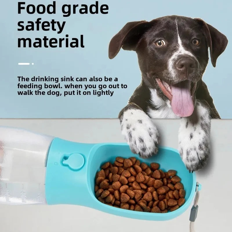 3 in 1 Dog Water Bottle with Poop Bag Dispenser Portable Pet Feeder for Cat Dog Bowl Outdoor Puppy Drinking Bowl Food Container