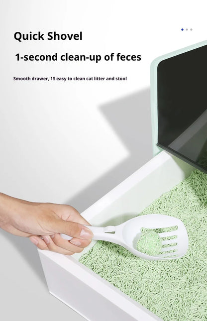 Cleaning Cat Litter Box Enclosed Cat Toilet Drawer Odor Control Large Sealed Anti Odor Chimney Vent Easy Scoop Dispenser