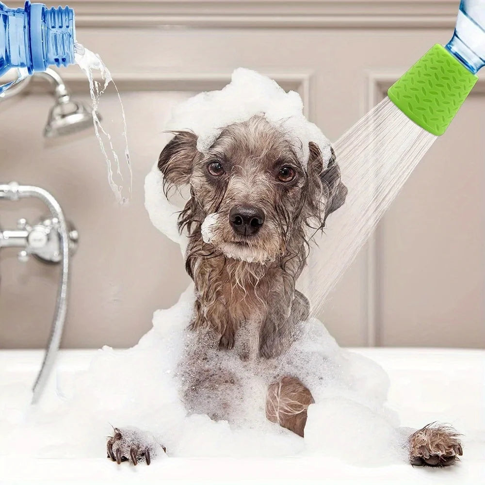 Portable Pet Shower Head - Adjustable Silicone Bath Sprayer for Dogs and Cats, Gentle Water Flow for Outdoor & Indoor Pet