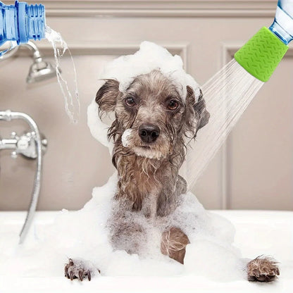 Portable Pet Shower Head - Adjustable Silicone Bath Sprayer for Dogs and Cats, Gentle Water Flow for Outdoor & Indoor Pet