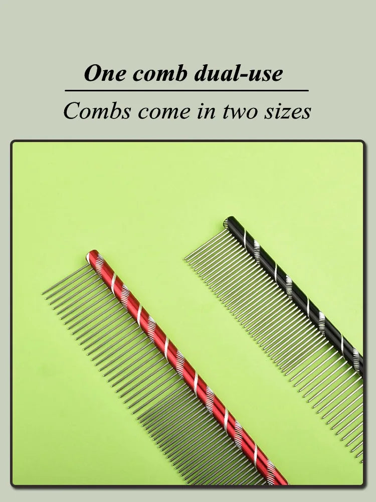 6 Colored Pet Dog Comb Straight Comb Cat Cleaning Brush 16/19/20/25cm Stainless Steel Lightweight Pets Cat Grooming Combs Dogs