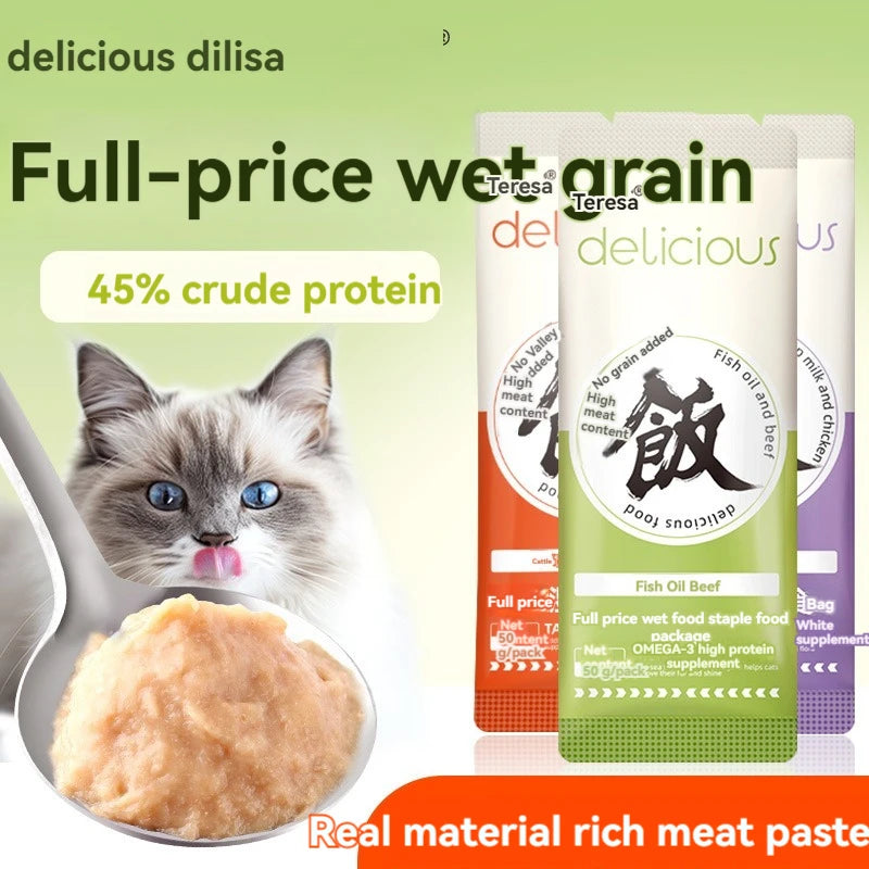 Dilisha cat meal cat staple food cat food adult cat kitten wet food package nutrition package fattening cat strips