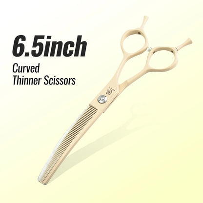Fenice Dog Beauty Scissors Colorful 6.5/7/7.5 inch JP440C Professional Dog Grooming Scissors Curved Thinner Chunker Shears Tools