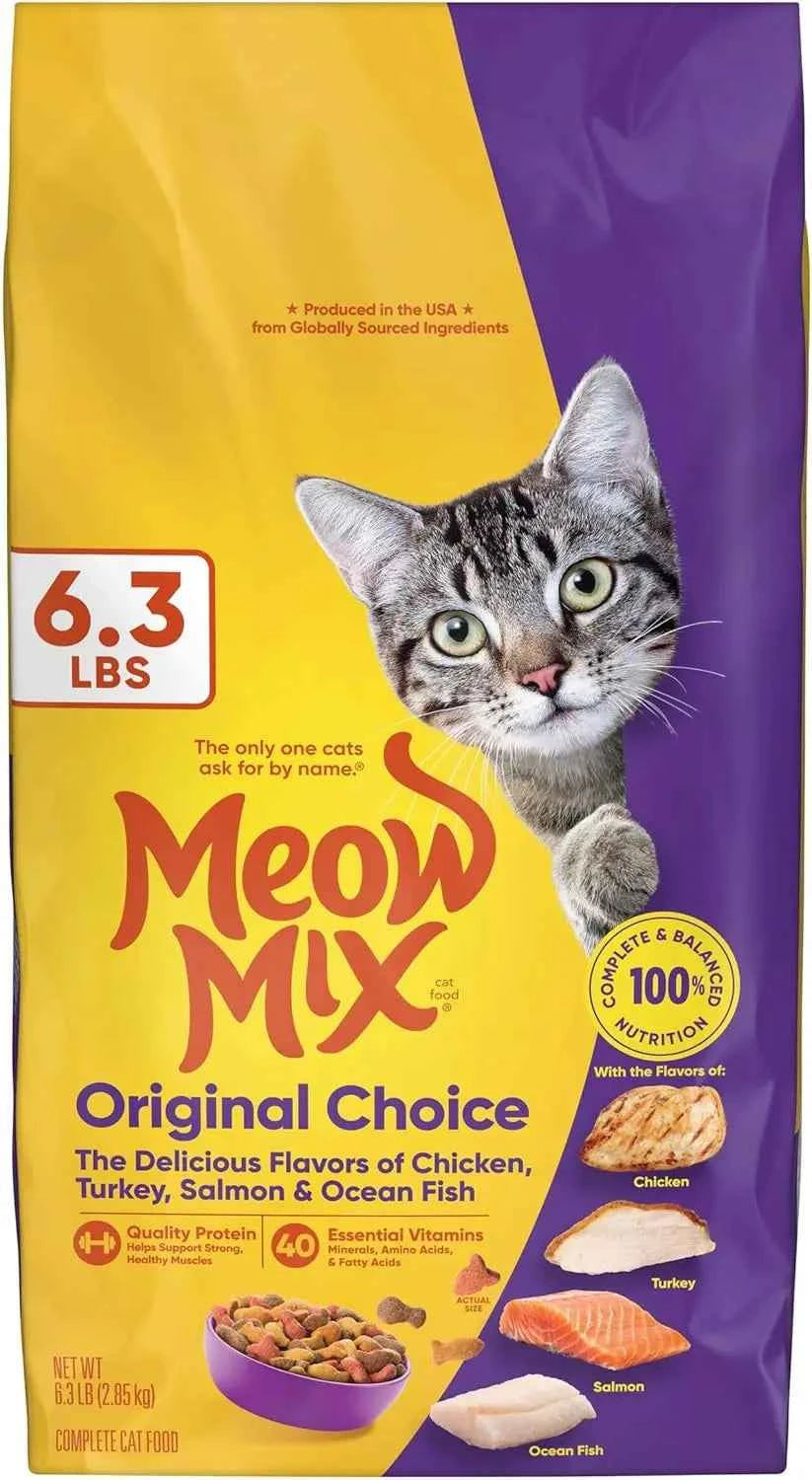 Original Choice Dry Cat Food, 6.3 Pound Bag for Adult Cats - High Protein Nutrition