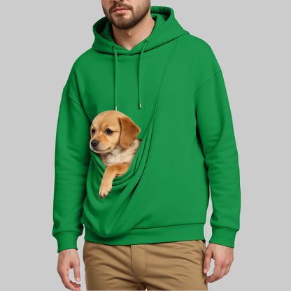 New Comfortable Sweater For Men Unisex Cat And Dog Bag Hooded Sweatshirt Pocket Pet Bag Holder Sweatshirt мужская одежда