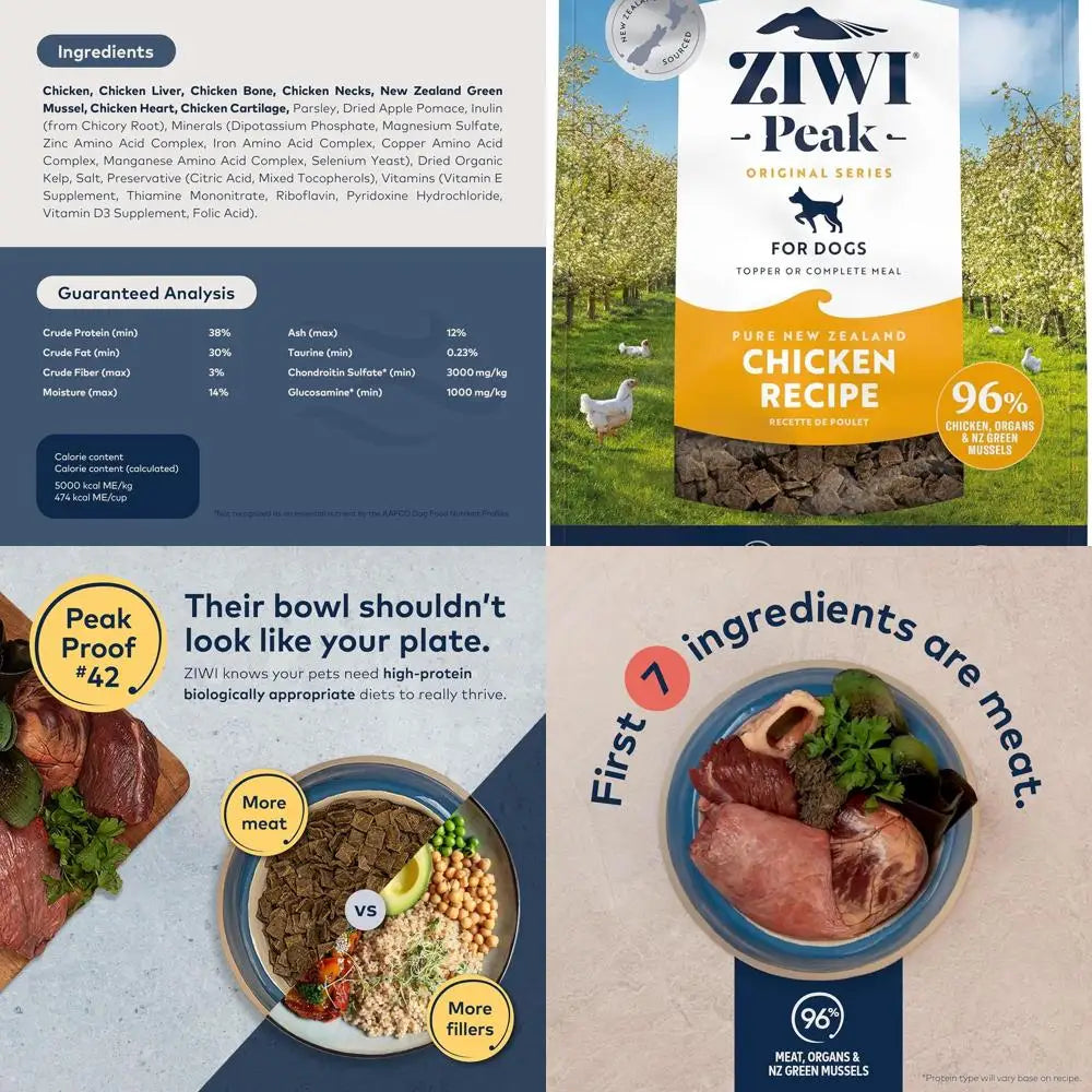 Peak Air-Dried Dog Food – Chicken - All Natural, High Protein, Grain Free, Limited Ingredient w/ Superfoods (35.2oz)