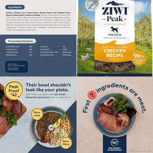 Peak Air-Dried Dog Food – Chicken - All Natural, High Protein, Grain Free, Limited Ingredient w/ Superfoods (35.2oz)