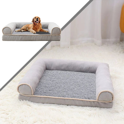 Winter Pet Dog Bed Sofa Deep Sleep Memory Foam Puppy Soft Plush Comfortable Bed Medium Large Square Thickened Warm Mat Kennel