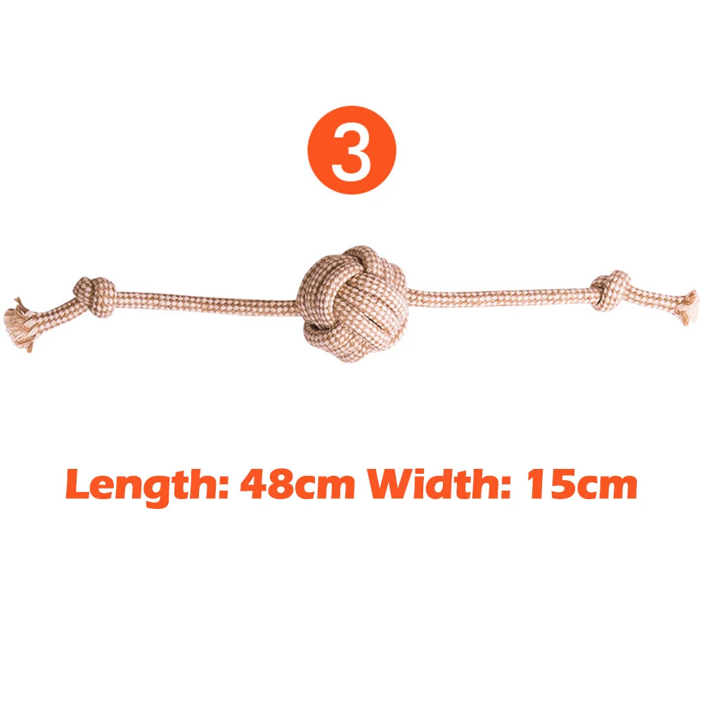 Interactive Cotton Rope Dog Toys for Small Large Dogs Tug of War Durable Bite Toy for Pet Pug Chihuahua Bichon Christmas Gift