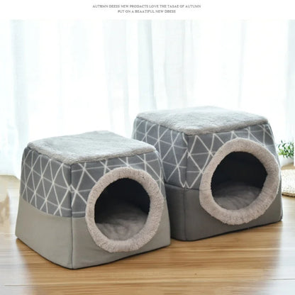 Closed Pet Sleeping House Dogs Cat Bed Suit For Winter Puppy Nest Winter Warm Cat Litter Pet Villa Closed Kennel Pet Supplies
