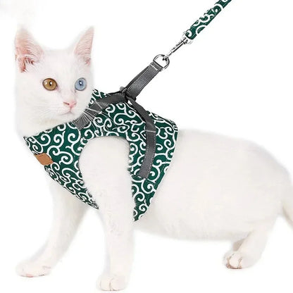 Cat Vest Harness and Leash Set Escape Proof Cat Japanese Style Harness for Outdoor Walking Pet Accessories Japanese Cat Collar