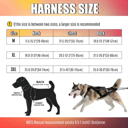 Sled Dog Pulling Car Leash Waterproof Night Reflective Dog Chest Harness Big Large Dog Weighted Rally Vest Pet Training Supplies