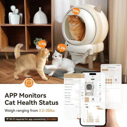 Self Cleaning Litter Box - E2 Automatic Cat Litter Box Large Smart Self Cleaning Robot for Cats, Double Safety Protection