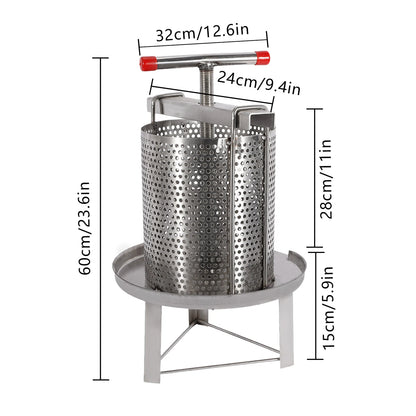Manual Honey Press, Honey Extractor Machine, Beekeeping Tools for Home Use, Food Grade Stainless Steel Manual Honey Processor