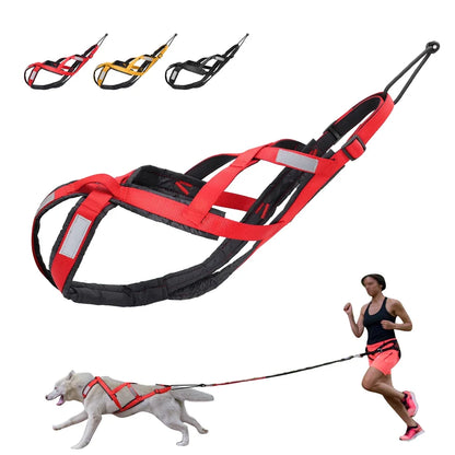 Sled Dog Pulling Car Leash Waterproof Night Reflective Dog Chest Harness Big Large Dog Weighted Rally Vest Pet Training Supplies