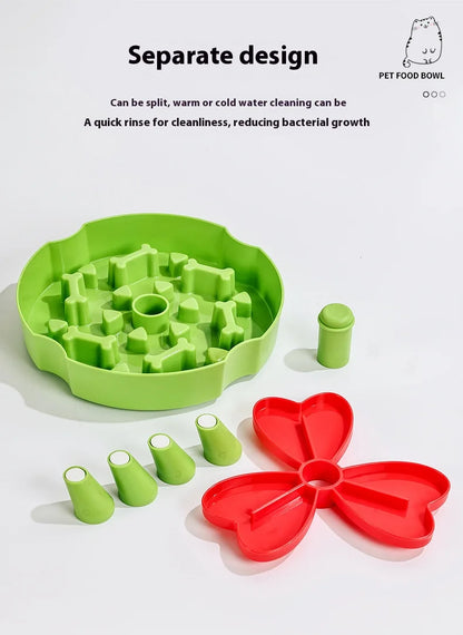 Anti Choking Dog Slow Food Bowl Interactive Durable Cat Bowl Puzzle Toy Rotating Anti Slip Pet Feeding Toy Pet Food Dispenser