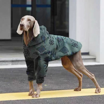 Winter Warm Thickened Sherpa Fleece Dog Coat - Hooded Thermal Sweatshirt For Medium & Large Dogs, Cold Weather Pet Apparel