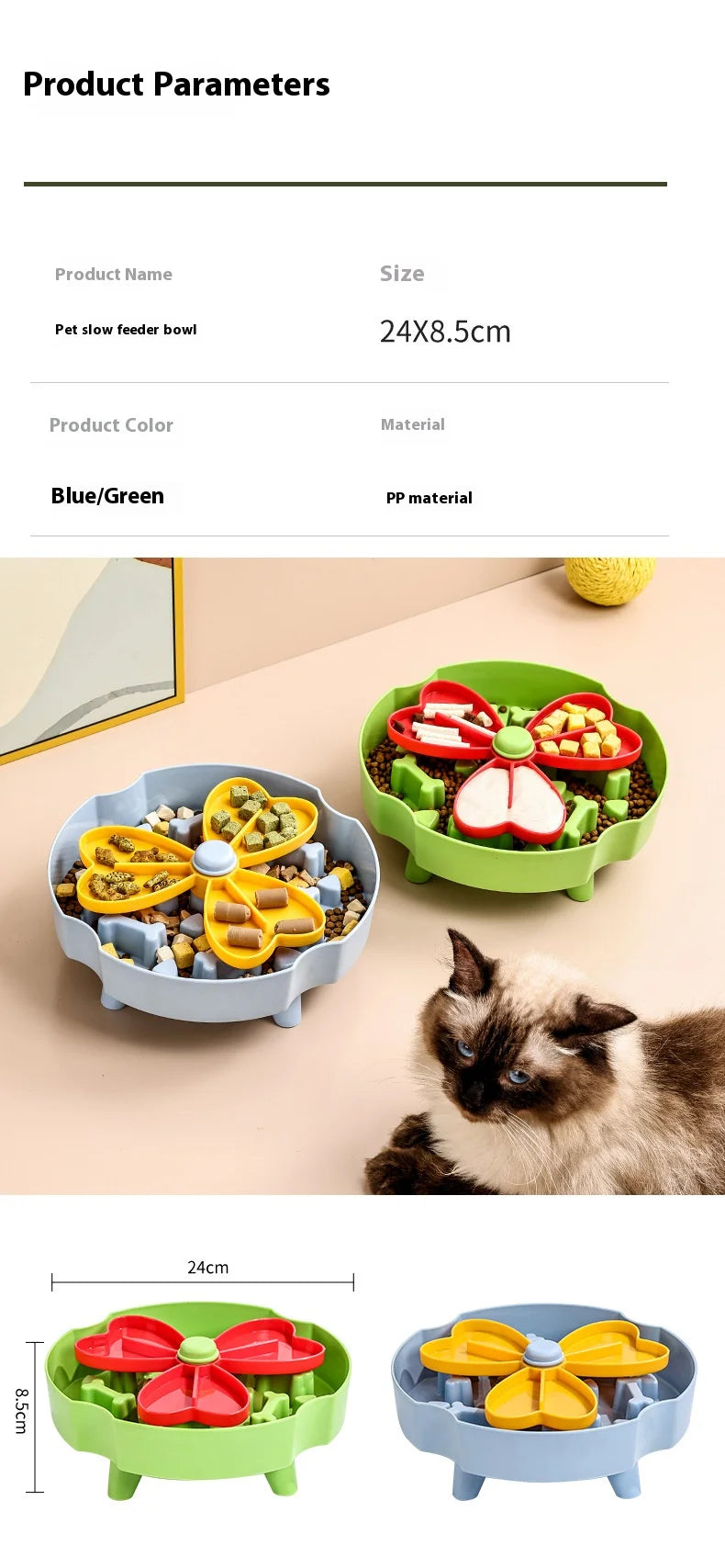 Anti Choking Dog Slow Food Bowl Interactive Durable Cat Bowl Puzzle Toy Rotating Anti Slip Pet Feeding Toy Pet Food Dispenser