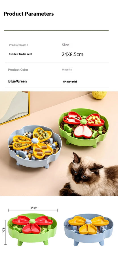 Anti Choking Dog Slow Food Bowl Interactive Durable Cat Bowl Puzzle Toy Rotating Anti Slip Pet Feeding Toy Pet Food Dispenser