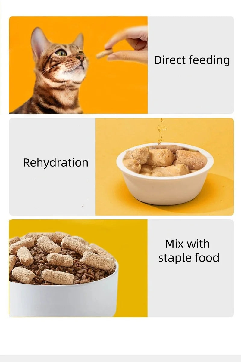Cat Dog Snacks Freeze-dried Salmon Beef Rabbit Ostrich Meat Raw Bone Meat Mixed With Grain Protein Fresh Meat Pet Supplies