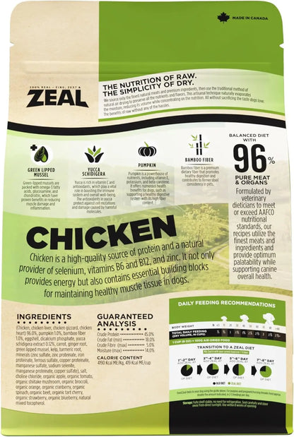 Canada Air-Dried Chicken Dog Food - High Protein, Grain Free, No Fillers, Natural Superfoods (2.2 lb)