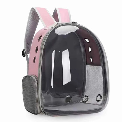 SpaceCapsule Pet Backpack - BreathableTransparent Travel Carrier,Suitable for Cats and Small Dogs Equipped with Zippers Portable