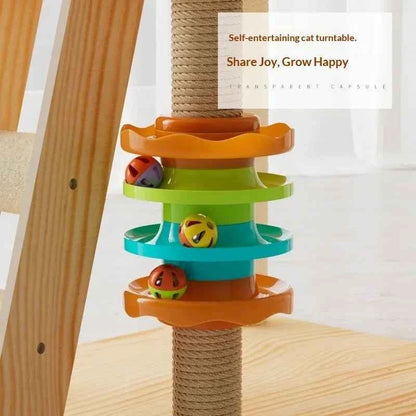 Multi-Level Cat Tree Condo – Modern Indoor Cat Furniture with Plush Bed Double Space Capsule Scratch Posts & Cozy Hideouts