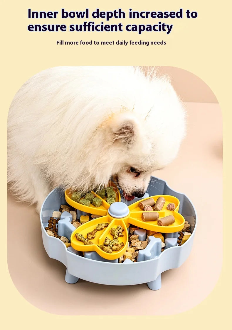 Anti Choking Dog Slow Food Bowl Interactive Durable Cat Bowl Puzzle Toy Rotating Anti Slip Pet Feeding Toy Pet Food Dispenser