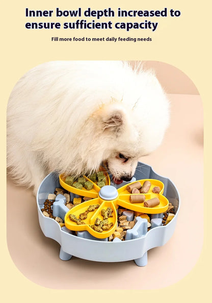 Anti Choking Dog Slow Food Bowl Interactive Durable Cat Bowl Puzzle Toy Rotating Anti Slip Pet Feeding Toy Pet Food Dispenser