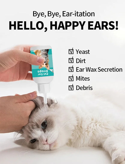 Pet ear wash Cats and dogs ear water cleaning ear mite ear drops ear drops Department care pet cleaning products