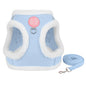 Winter Cat Dog Harness and Leash Comfortable Plush Pet Vest Harness for Small Dogs Cats Outdoor Walking Lead Chihuahua Collar