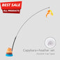 Simulation Capybara Cat Toys Interactive Bird with Bell Cat Stick Toy for Kitten Playing Teaser Wand Toy Pet Cats Supplies