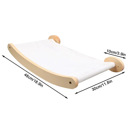 39.4In Wall-mounted Cat Roped Bridge for Indoor Cats Steps with Sisal Wall Wooden Furniture for Sleeping Playing Climbing
