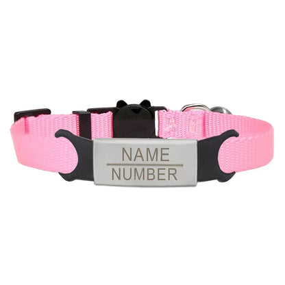 Personalized Cute ID Tag Cat Collar - Safe Breakaway Design with Engraved Name Phone Number Ideal Gift for Cat Lovers Pet Owners