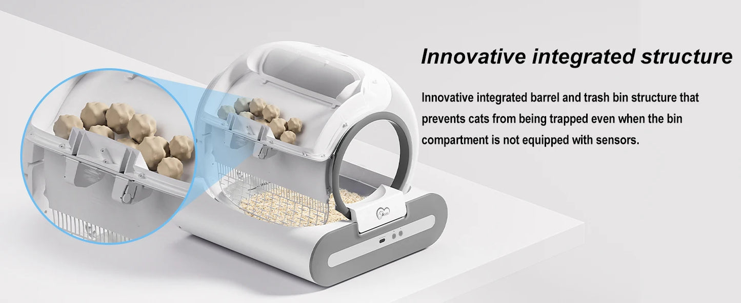 DOEL  Automatic Cat Litter Box Self Cleaning with App Control & Cat Litter Mat Smart Cat Toilet for Multiple Large Cats