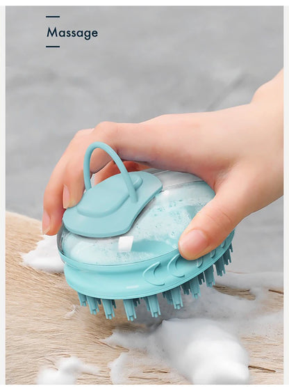 Pet Dog Cat Bath Brush 2-in-1 Pet SPA Massage Comb Soft Silicone Pet Shower Hair Grooming Cmob Dog Cleaning Tool Pet Supplies