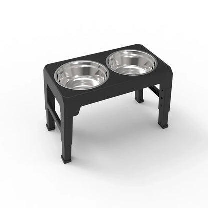 Dog Feeder Stand Elevated Adjustable, Stainless Steel Bowls Double, Raised Food Water Bowls for Small Medium Large Dogs