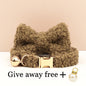 Autumn and winter Teddy fur cat collar bell accessories Kitten neck accessories can be customized laser lettering