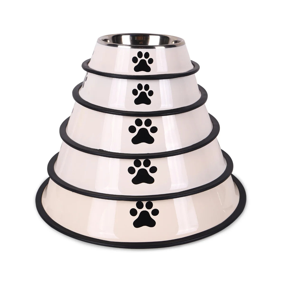 Stainless steel large capacity pet bowl dog food bowl multiple specifications anti-fall food bowl food bowl feeding pet supplies