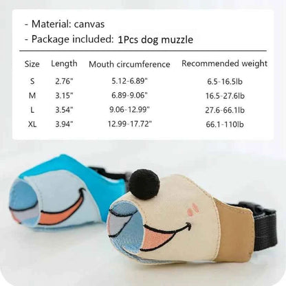 Dog Muzzles for Small To Large Dog Anti Barking Adjustable Muzzle Breathable Gentle Cloth Dog Muzzle Cute Funny Dog Muzzles