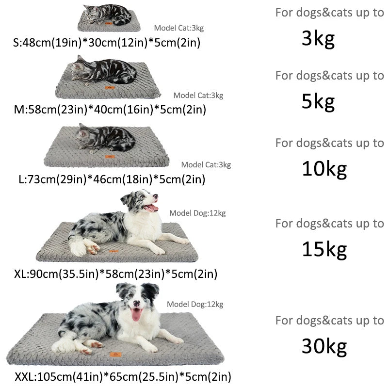 Removable Pet Bed for Medium Dog Non-slip Cat Sleeping Mat Winter Warm Small Dog Cushion Full Cat Bed Cushion Accessories