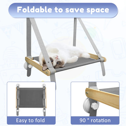 Foldable Cat Hanging Bed Window Suction Cups Pet Hammock Aerial House Kitten Climbing Seat Comfortable Pet Accessories