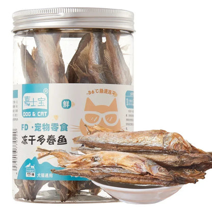 Pet Freeze Dried Chicken Breast Salmon Eel Duck Meat Beef Liver Yolk Granules Rich Nutrition Dog Fat Long Meat Food Cat Snacks