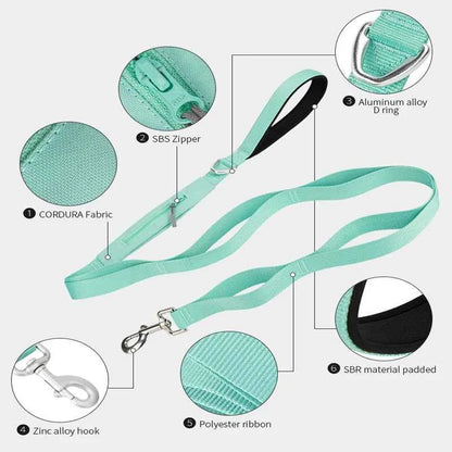 SMALL COMBINATION Lightweight Dog Leash for Small, Medium, Large Double Handle Dog Leash Puppy Pocket Designer running Pet Leash