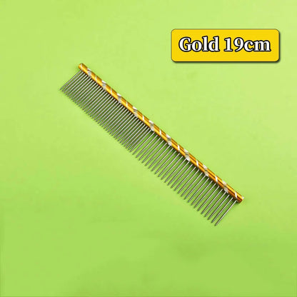6 Colored Pet Dog Comb Straight Comb Cat Cleaning Brush 16/19/20/25cm Stainless Steel Lightweight Pets Cat Grooming Combs Dogs